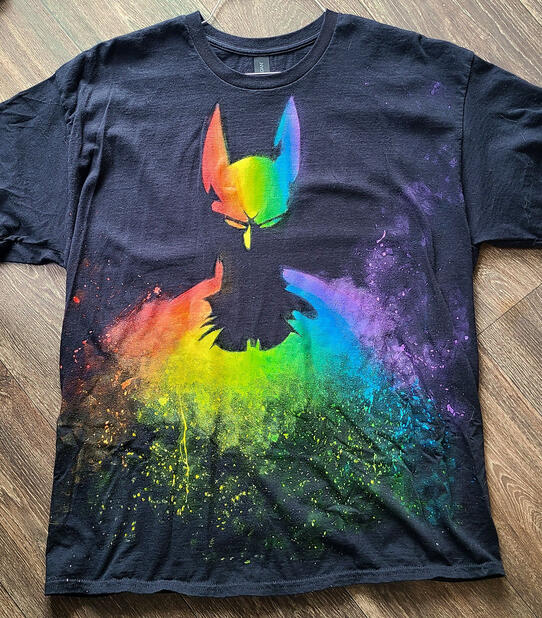 Rainbow Batman XL T-Shirt Black - $25