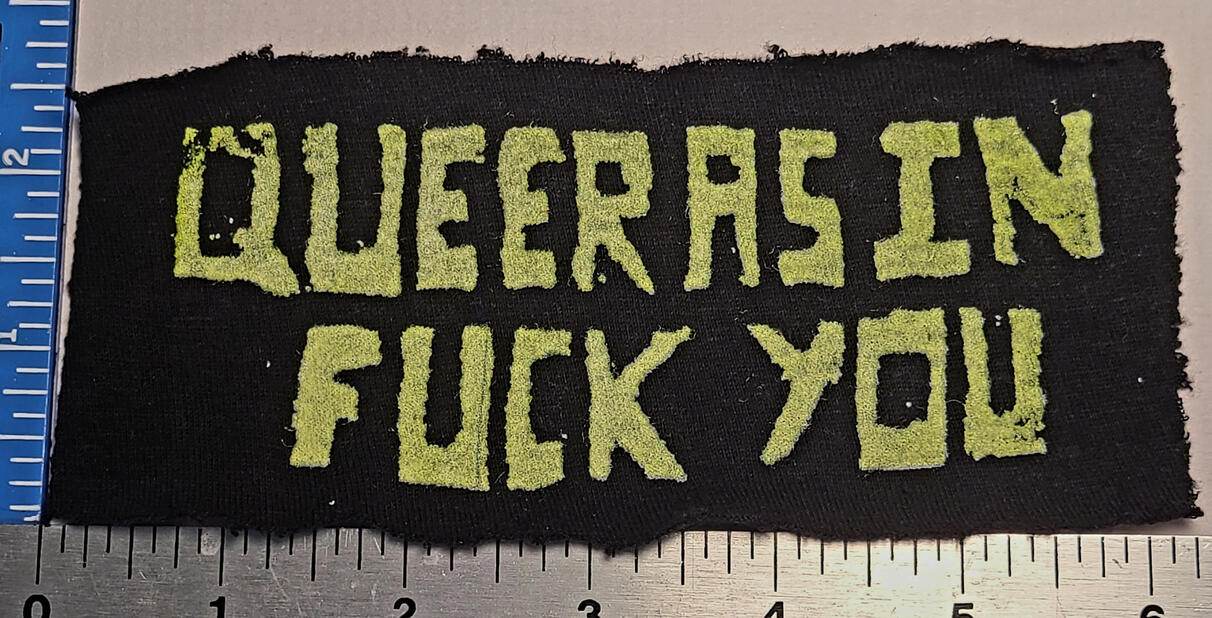 QUEER AS IN FUCK YOU - Light Green 6in x 3in - $7