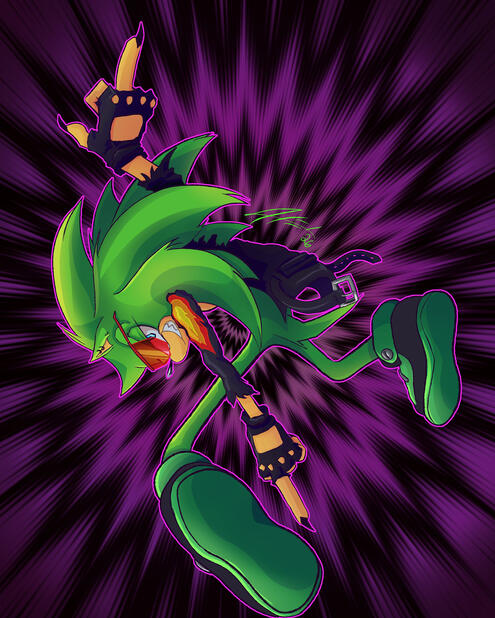 Scourge the Hedgehog Punk Poster 8in x 10in - $10