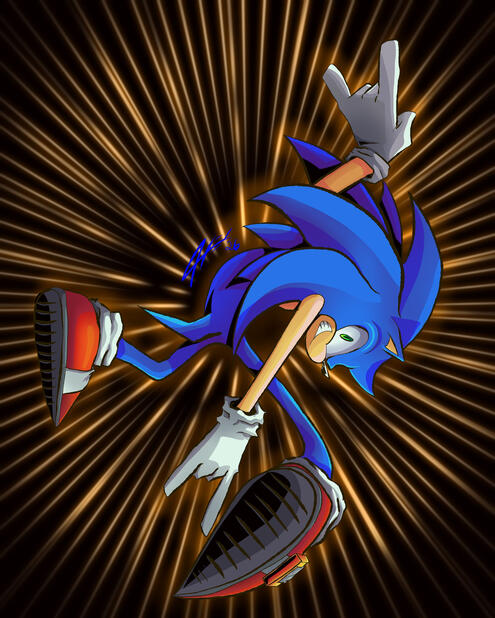 Sonic the Hedgehog Poster 8in x 10in - $10