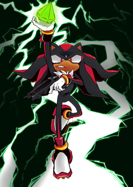 Shadow the Hedgehog Chaos Control Lightning Poster 5in X 7in - $7
